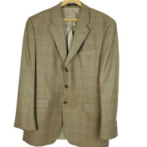 Lauren Ralph Lauren Men's Silk Wool‎ Glen Plaid Blazer Sport Coat 43L